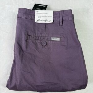 Eddie Bauer Pants Womens 10 Legend Wash Boyfriend Purple Mid Rise Relaxed NWT